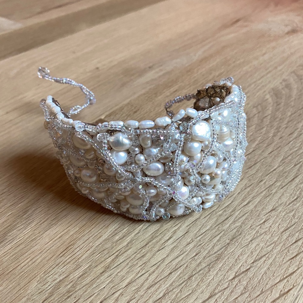 Wire Pearl Arm Cuff or Bracelet - Picture 6 of 7